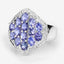 Anillo de Plata Esterlina con Tanzanita y Topacio Blanco de 2.41 Quilates