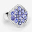 Anillo de Plata Esterlina con Tanzanita y Topacio Blanco de 2.41 Quilates