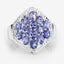 Anillo de Plata Esterlina con Tanzanita y Topacio Blanco de 2.41 Quilates