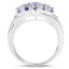 Anillo de Plata Esterlina con Tanzanita y Topacio Blanco de 2.41 Quilates