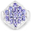 Anillo de Plata Esterlina con Tanzanita y Topacio Blanco de 2.41 Quilates