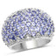 Bague en argent sterling de 3,01 carats en tanzanite véritable et diamants blancs