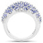 Bague en argent sterling de 3,01 carats en tanzanite véritable et diamants blancs
