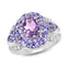 Anillo de Plata Esterlina con Amatista, Tanzanita y Topacio Blanco de 2.88 Quilates