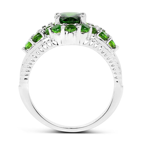 2.28 Carat Genuine Chrome Diopside Sterling Silver Ring