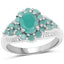 2.13 Carat Genuine Emerald Sterling Silver Engagement Ring