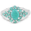 2.13 Carat Genuine Emerald Sterling Silver Engagement Ring
