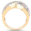 Bague en Diamant Noir, Blanc et Jaune Plaquée Or Jaune 14K