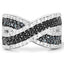 1.57 Carat Genuine Blue, White & Black Diamond Sterling Silver Ring