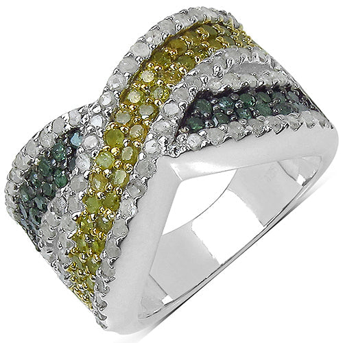 1.44 Carat Multi Diamond Sterling Silver Engagement Ring