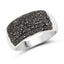 1.21 Carat Genuine Black Diamond Sterling Silver Engagement Ring
