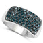 1.17 Carat Genuine Blue Diamond Sterling Silver Engagement Ring