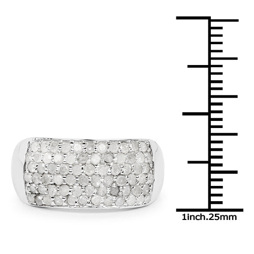 Anillo de Compromiso de Diamante Blanco Genuino de 1.21 Quilates en Plata de Ley