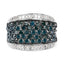 1.38 Carat Blue and White Diamond Sterling Silver Engagement Ring
