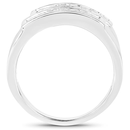 Bague de fiançailles en saphir blanc de 0,70 carat en argent sterling