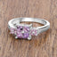 0.96 Carat Genuine Pink Sapphire .925 Sterling Silver Engagement Ring