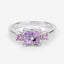 0.96 Carat Genuine Pink Sapphire .925 Sterling Silver Engagement Ring
