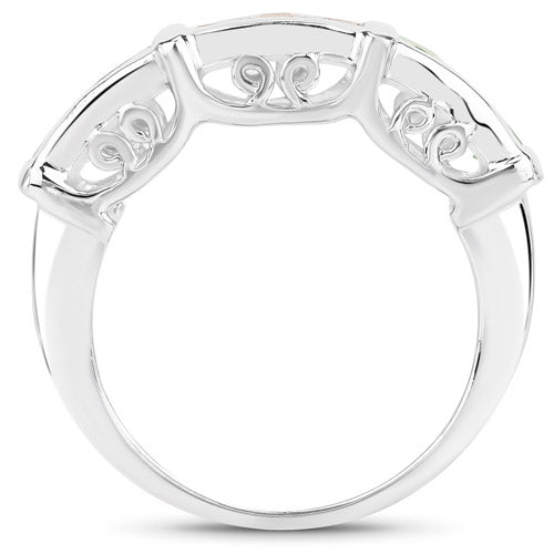 Bague de fiançailles en argent sterling .925 avec saphirs multicolores de 1,08 carat
