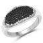 0.46 Carat Black and White Diamond Sterling Silver Engagement Ring