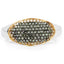 0.45 Carat Genuine Green and Yellow Diamond Sterling Silver Ring