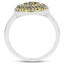 Anillo de Plata Esterlina con Diamantes Verdes y Amarillos de 0.39 Quilates