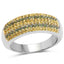 0.43 Carat Genuine Green and Yellow Diamond Sterling Silver Ring