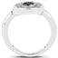0.20 Carat Genuine Black and White Diamond Sterling Silver Ring