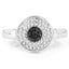 0.20 Carat Genuine Black and White Diamond Sterling Silver Ring