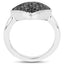 0.24 Carat Genuine Black Diamond Sterling Silver Engagement Ring