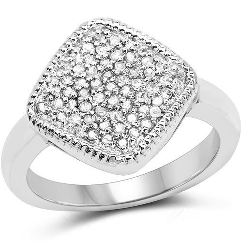 0.23 Carat Genuine White Diamond Sterling Silver Engagement Ring