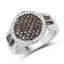 0.44 Carat Genuine Champagne and White Diamond Sterling Silver Ring