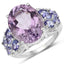 Bague en argent sterling avec améthyste de 6,62 carats, tanzanite et topaze blanche