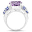 Bague en argent sterling avec améthyste de 6,62 carats, tanzanite et topaze blanche