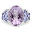 Bague en argent sterling avec améthyste de 6,62 carats, tanzanite et topaze blanche