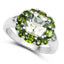 Anillo de Plata de Ley con Amatista Verde de 3.49 Quilates y Diopside Cromado