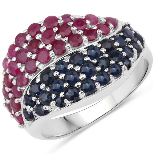 Bague de fiançailles multi-stones de 2,18 carats en argent sterling .925