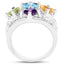 Anillo de cóctel elegante de múltiples piedras en plata esterlina .925
