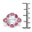 3.54 Carat Aquamarine, Ruby & White Topaz Sterling Silver Ring