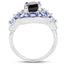 Bague en argent sterling avec grenat de 4,20 carats, tanzanite et topaze blanche
