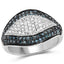 0.50 Carat Blue and White Diamond Sterling Silver Engagement Ring