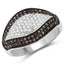 0.50 Carat Genuine Champagne and White Diamond Ring in Sterling Silver