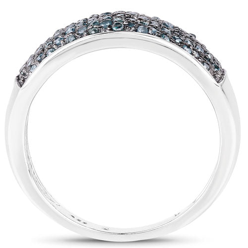 0.42 Carat Genuine Blue Diamond Sterling Silver Engagement Ring