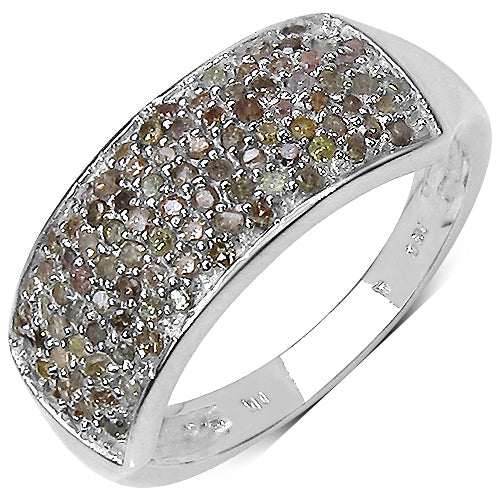 Bague de fiançailles en argent sterling avec diamant blanc véritable de 0,42 carat