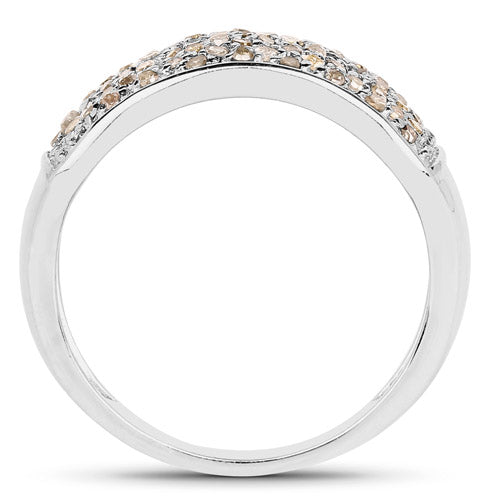 Bague de fiançailles en argent sterling avec diamant blanc véritable de 0,42 carat
