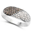 0.32 Carat Genuine Champagne and White Diamond Sterling Silver Ring