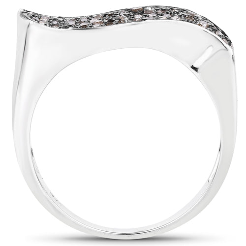 Bague en argent sterling avec diamant champagne de 0,21 carat