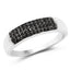 0.22 Carat Genuine Black Diamond Sterling Silver Engagement Ring