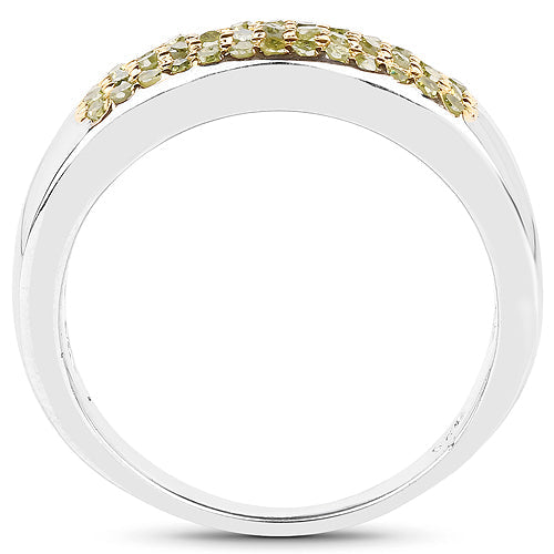 0.22 Carat Genuine Yellow Diamond Sterling Silver Engagement Ring