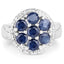 2.10 Carat Blue Sapphire Sterling Silver Engagement Ring