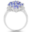 2.07 Carat Genuine Tanzanite Sterling Silver Engagement Ring